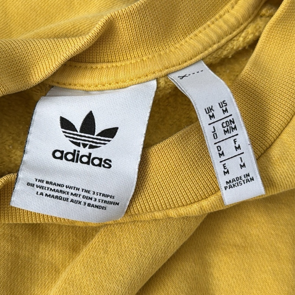 Adidas 3 Stripe Yellow Crewneck - Picture 2 of 2